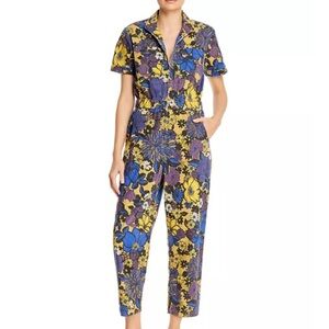 Mother Zippy Floral Print Zippered Jumpsuit In Oopsie Daisy